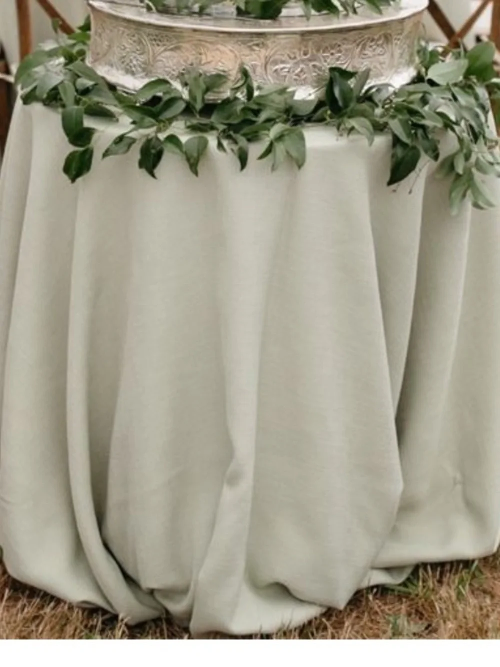 (3) 120 inch Celery Round Panama Tablecloths  for a wedding